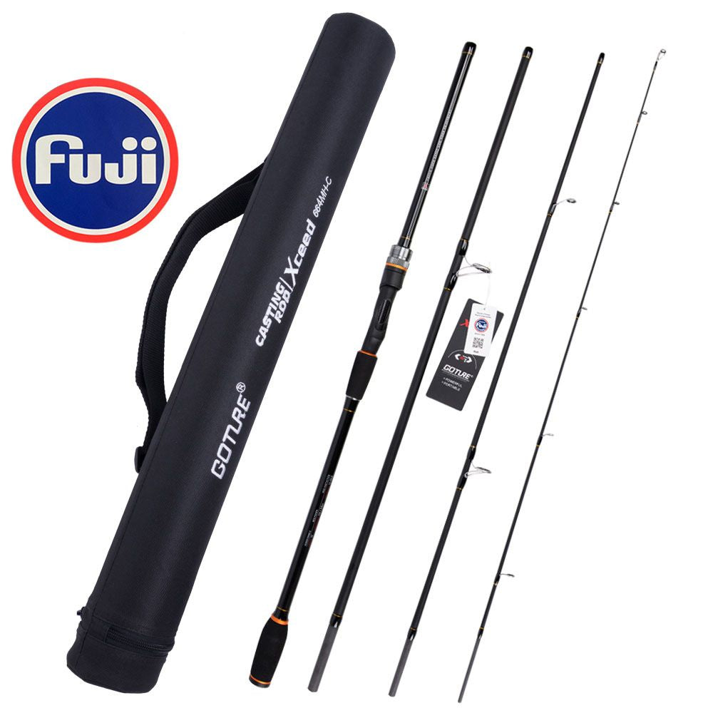 Goture Travel Fishing Rods, 4 Piece Fishing Pole with Case/Bag