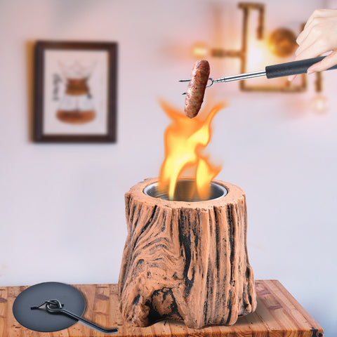 Smokeless Tabletop Fire Pit Bowls: Portable Concrete Fire Fit Mini Rubbing Alcohol Fireplace Round Fire Bowl Tree Stump Long Burning Outdoor Indoor Fire Pit Decorate Stump Smokeless Tabletop Fire Pit Bowls: Portable Concrete Fire Fit Mini Rubbing Alcohol Fireplace Round Fire Bowl Tree Stump Long Burning Outdoor Indoor Fire Pit Decorate Stump