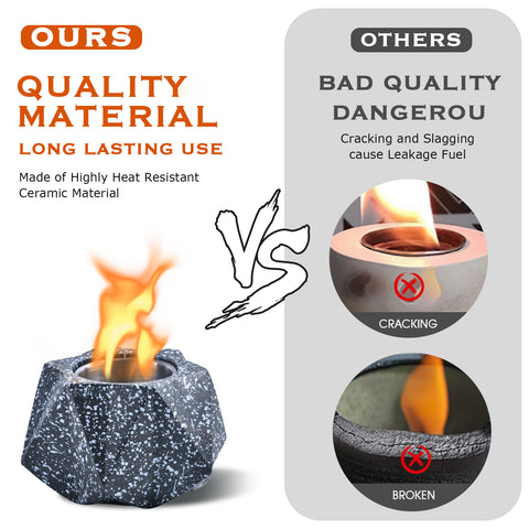 Smokeless Tabletop Fire Pit Bowls: Portable Concrete Fire Fit Mini Rubbing Alcohol Fireplace Round Fire Bowl Tree Stump Long Burning Outdoor Indoor Fire Pit Decorate Polygonal Black Smokeless Tabletop Fire Pit Bowls: Portable Concrete Fire Fit Mini Rubbing Alcohol Fireplace Round Fire Bowl Tree Stump Long Burning Outdoor Indoor Fire Pit Decorate Polygonal Black