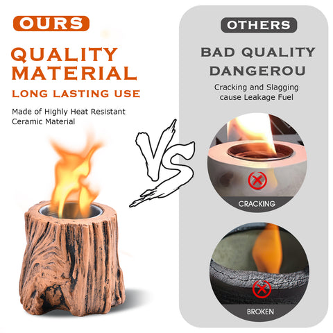 Smokeless Tabletop Fire Pit Bowls: Portable Concrete Fire Fit Mini Rubbing Alcohol Fireplace Round Fire Bowl Tree Stump Long Burning Outdoor Indoor Fire Pit Decorate Stump Smokeless Tabletop Fire Pit Bowls: Portable Concrete Fire Fit Mini Rubbing Alcohol Fireplace Round Fire Bowl Tree Stump Long Burning Outdoor Indoor Fire Pit Decorate Stump