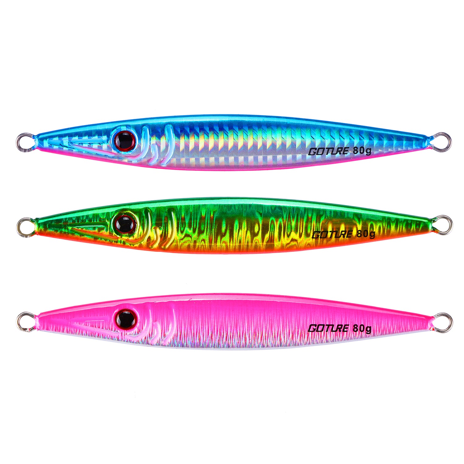 Streamline 3D Saltwater Jig Lures with Glow Effect – GOTURE