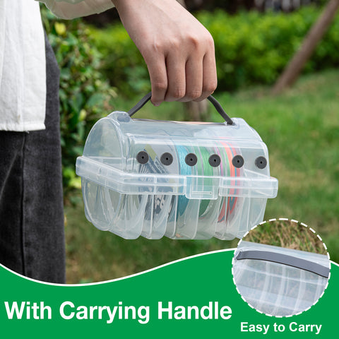Goture Fishing Line Storage Box 1/2Pcs, 6(2 Large + 4 Standard) Slots Fishing Line Case, PP Clear Visibility Fishing Line Organizer, Silicone Holes Line Spool Box Goture Fishing Line Storage Box 1/2Pcs, 6(2 Large + 4 Standard) Slots Fishing Line Case, PP Clear Visibility Fishing Line Organizer, Silicone Holes Line Spool Box