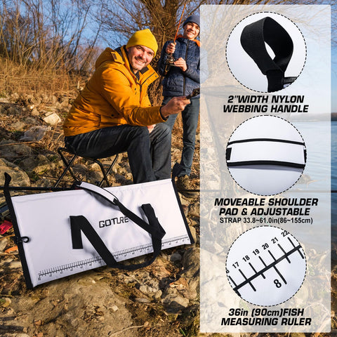 Goture Insulated Fish Cooler Bag, Leakproof Fish Kill Bag, Waterproof Fish Bag with Carry Handle and Strap, Portable Large Fishing Cooler Bag with Drain Plug, Keep Ice Cold All Day, 40inx16.5in Goture Insulated Fish Cooler Bag, Leakproof Fish Kill Bag, Waterproof Fish Bag with Carry Handle and Strap, Portable Large Fishing Cooler Bag with Drain Plug, Keep Ice Cold All Day, 40inx16.5in