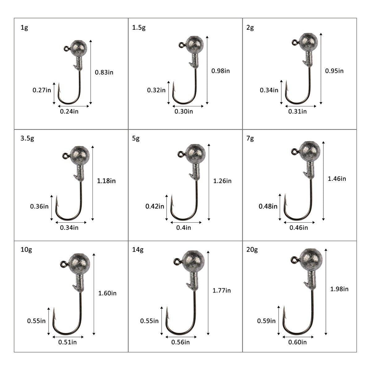 20/50-PC Jig Head Fishing Hook - GOTURE 20/50-PC Jig Head Fishing Hook - GOTURE