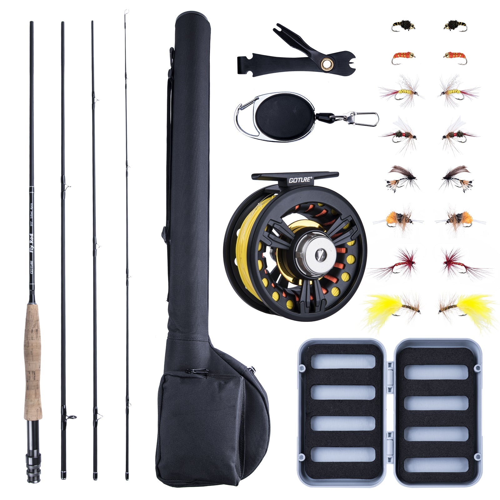 MASTER LOGIC Fly Fishing Rod and Reel Combo Starter Kit with Lightweight  Fly Box Case & Fishing Flies and Die Cast Aluminum Reel - AliExpress