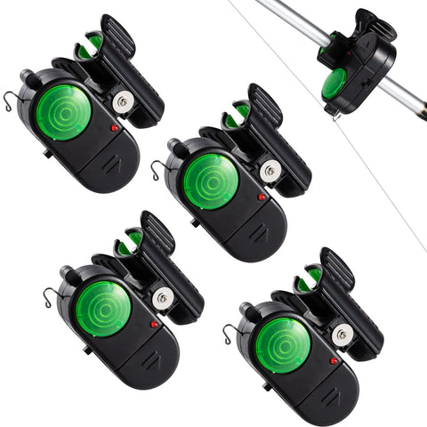 Goture 4pcs Fishing Alarm Bite Electronic Indicator Sound Fish Alarm with LED Lights