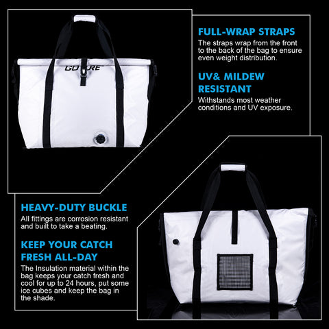 Goture Insulated Fish Cooler Bag, Monster Leakproof Fish Kill Bag Goture Insulated Fish Cooler Bag, Monster Leakproof Fish Kill Bag