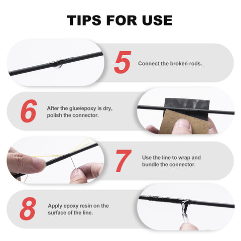 Goture Fishing Rod Repair Carbon Fiber Stick for Baitcasting Rods Spinnning Rods Repair Sandpaper Kit 9Pcs Goture Fishing Rod Repair Carbon Fiber Stick for Baitcasting Rods Spinnning Rods Repair Sandpaper Kit 9Pcs