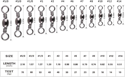 Goture 200PCS High Strength Stainless Steel Fishing Barrel Swivels Goture 200PCS High Strength Stainless Steel Fishing Barrel Swivels
