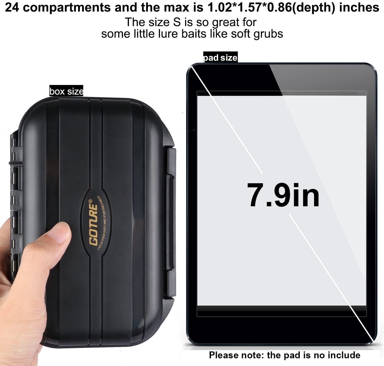 Black Waterproof 2 Sided Adjustable Fishing Lure Tackle Boxes Mini Plastic Storage Case Vest Accessories - GOTURE Black Waterproof 2 Sided Adjustable Fishing Lure Tackle Boxes Mini Plastic Storage Case Vest Accessories - GOTURE