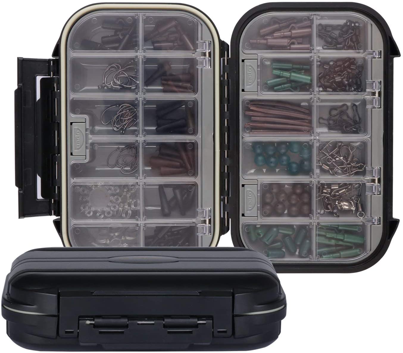 Black Waterproof 2 Sided Adjustable Fishing Lure Tackle Boxes Mini Plastic Storage Case Vest Accessories - GOTURE Black Waterproof 2 Sided Adjustable Fishing Lure Tackle Boxes Mini Plastic Storage Case Vest Accessories - GOTURE