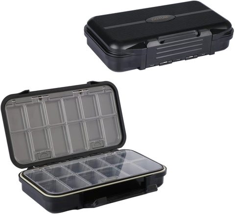 Black Waterproof 2 Sided Adjustable Fishing Lure Tackle Boxes Mini Plastic Storage Case Vest Accessories - GOTURE Black Waterproof 2 Sided Adjustable Fishing Lure Tackle Boxes Mini Plastic Storage Case Vest Accessories - GOTURE