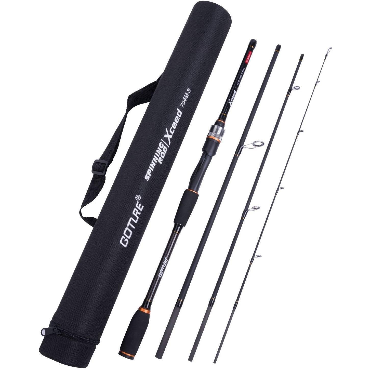 Goture Xceed Fishing Rod, Travel Fishing Rods 4Pcs and 4 PCS  Spinning/Casting Rod - 6.6FT-Spinning