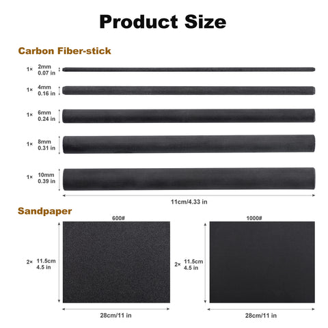 Goture Fishing Rod Repair Carbon Fiber Stick for Baitcasting Rods Spinnning Rods Repair Sandpaper Kit 9Pcs Goture Fishing Rod Repair Carbon Fiber Stick for Baitcasting Rods Spinnning Rods Repair Sandpaper Kit 9Pcs
