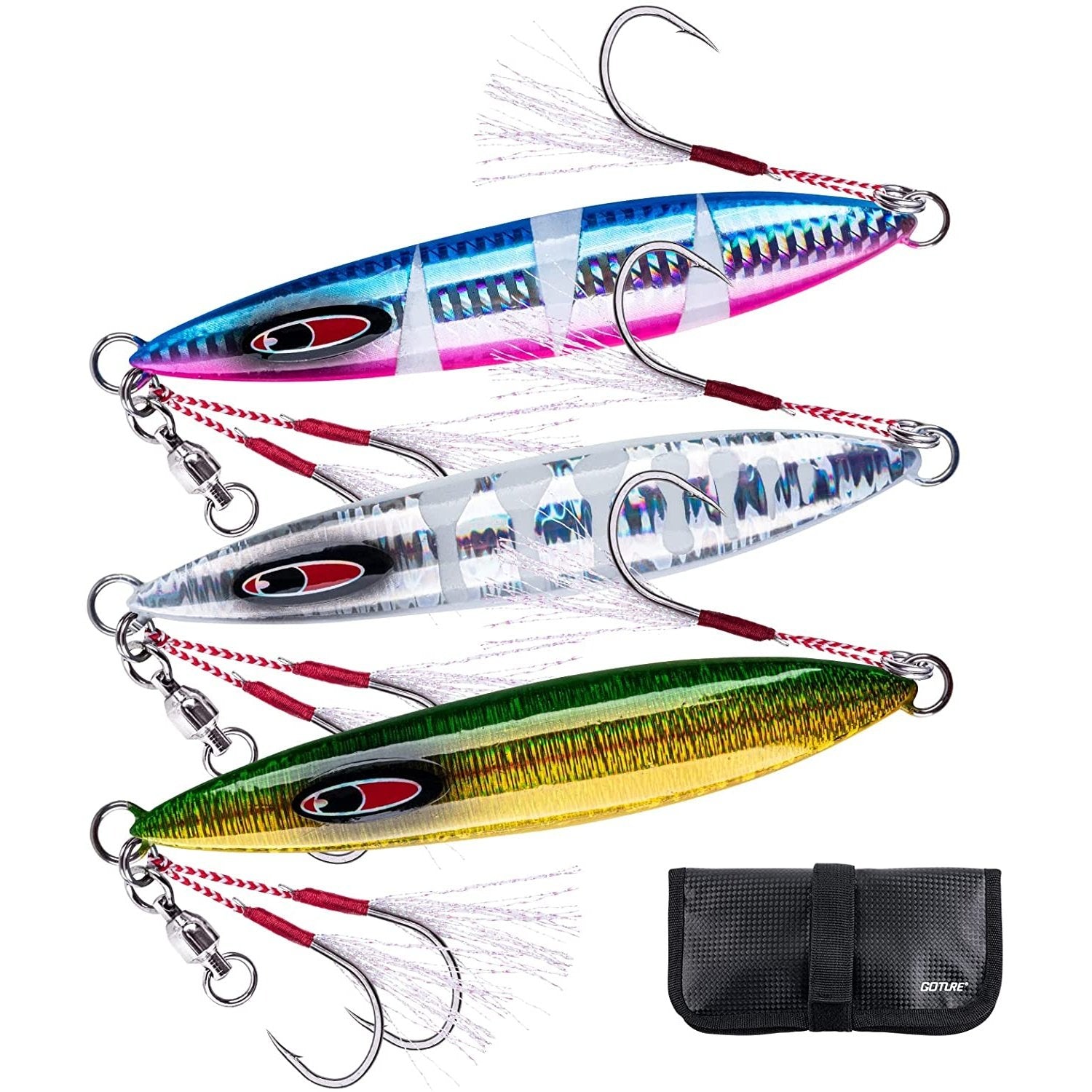 Goture Glow Slow Pitch Jigs Double Assist Hook Saltwater Lead