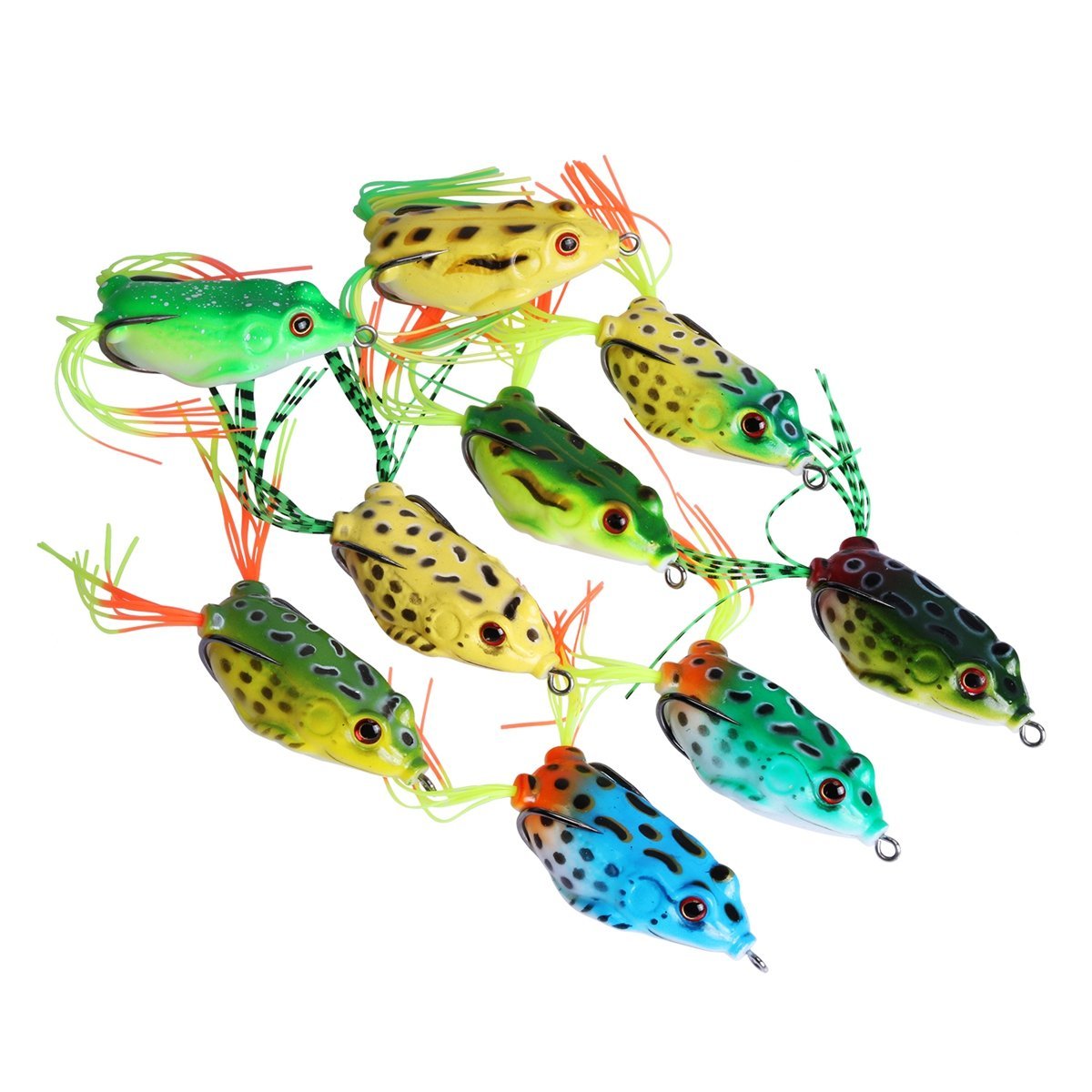 9-PC Frog Fishing Lure, Soft Plastic, Top Water - GOTURE