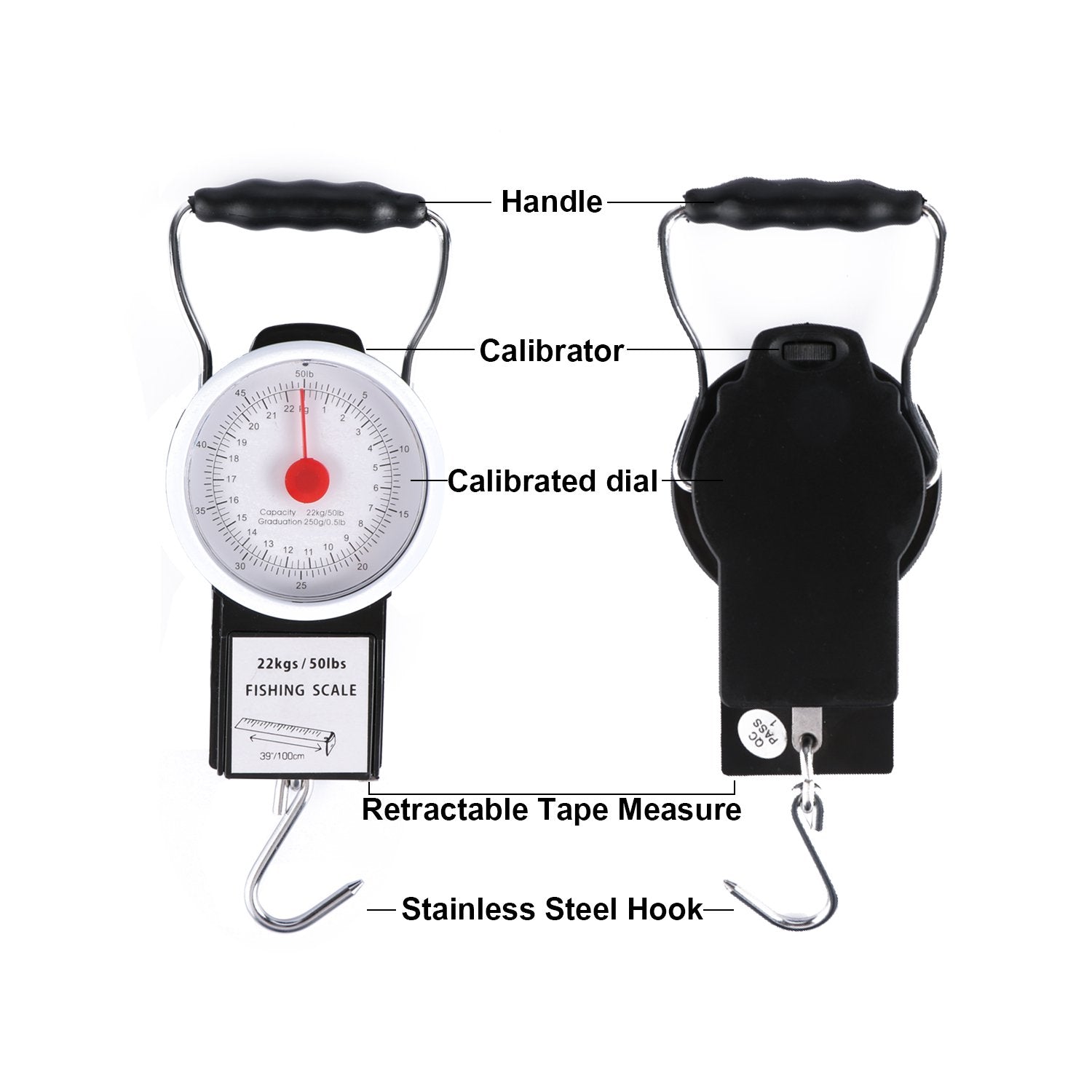 GOTURE Digital Hanging Portable Hand Held Dial Weight Fishing Scale GOTURE Digital Hanging Portable Hand Held Dial Weight Fishing Scale