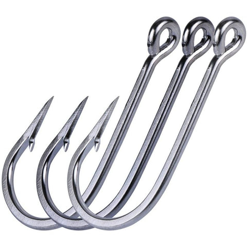 Long Shank Stainless Steel Fishing Hooks, Pack of 10 - GOTURE Long Shank Stainless Steel Fishing Hooks, Pack of 10 - GOTURE