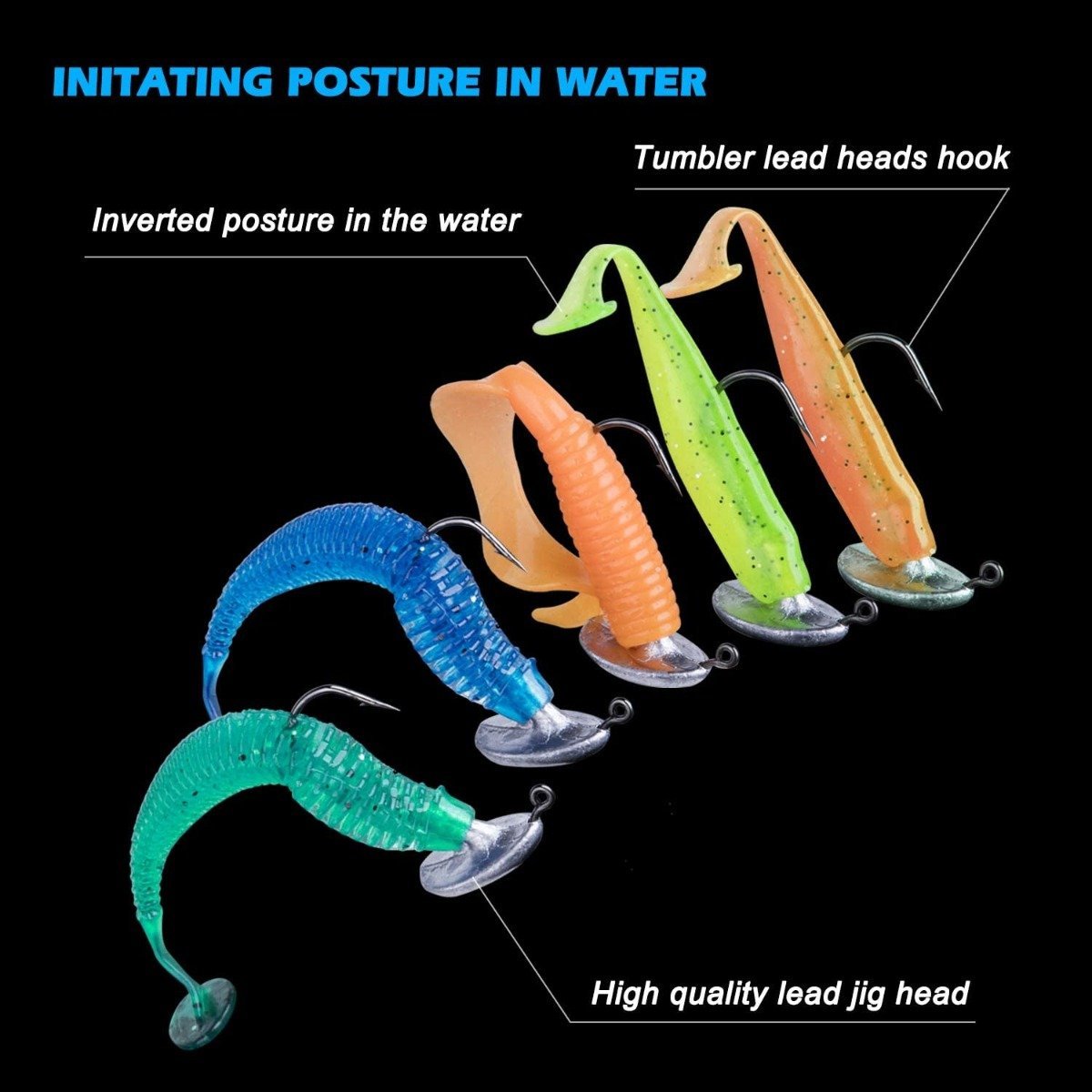 Stand-up Jig Head Fishing Hook, Carbon Steel - GOTURE Stand-up Jig Head Fishing Hook, Carbon Steel - GOTURE