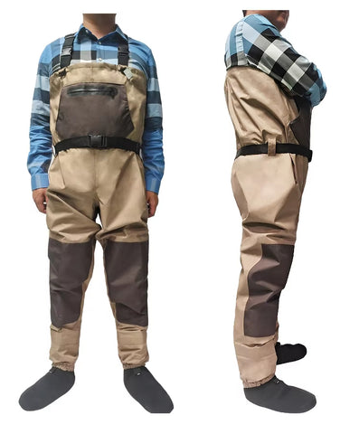 Goture 100% Waterproof Fly Fishing Hunting Chest Wader S/M/L/XL/XXL Ultra Breathable Lightweight Comfort Stockingfoot Hip Wader