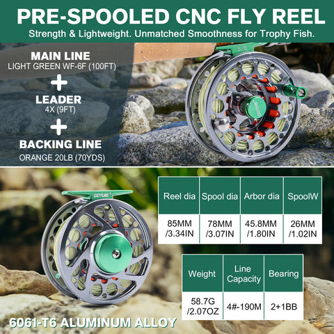 Goture Fly Fishing Kit & Gear Bag, 9FT Fly Rod and Reel Combo | Complete Starter Kit for Adults