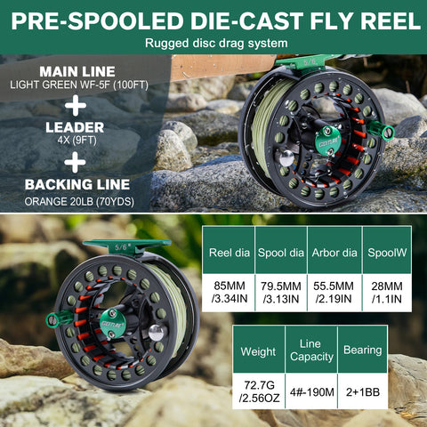 Goture Fly Fishing Kit & Gear Bag, 9FT Fly Rod and Reel Combo | Complete Starter Kit for Adults