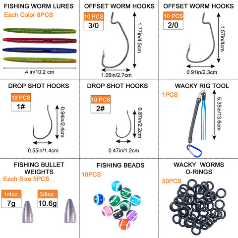 Ultimate Wacky Worm Fishing Kit: 32 Vibrant Worms, Hooks, and More!
