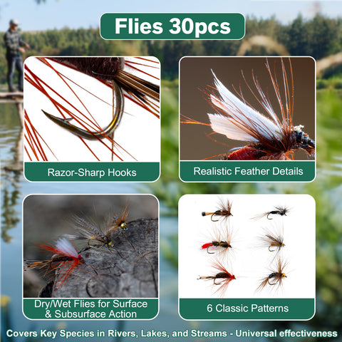 Goture Fly Fishing Kit & Gear Bag, 9FT Fly Rod and Reel Combo | Complete Starter Kit for Adults
