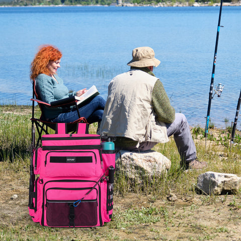 Goture Fishing Backpack with Cooler, 66L 600D Tackle Backpack with 3 Rod Holders, Helmet Holder, Rain Cover, Saltwater Large Fishing Bag for Camping Hiking, Gear Storage Bag, Gifts for Men