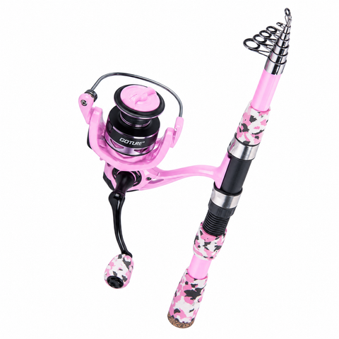 Goture Pink Fishing Rod and Reel Combo -Size: 7FT/2.1M
