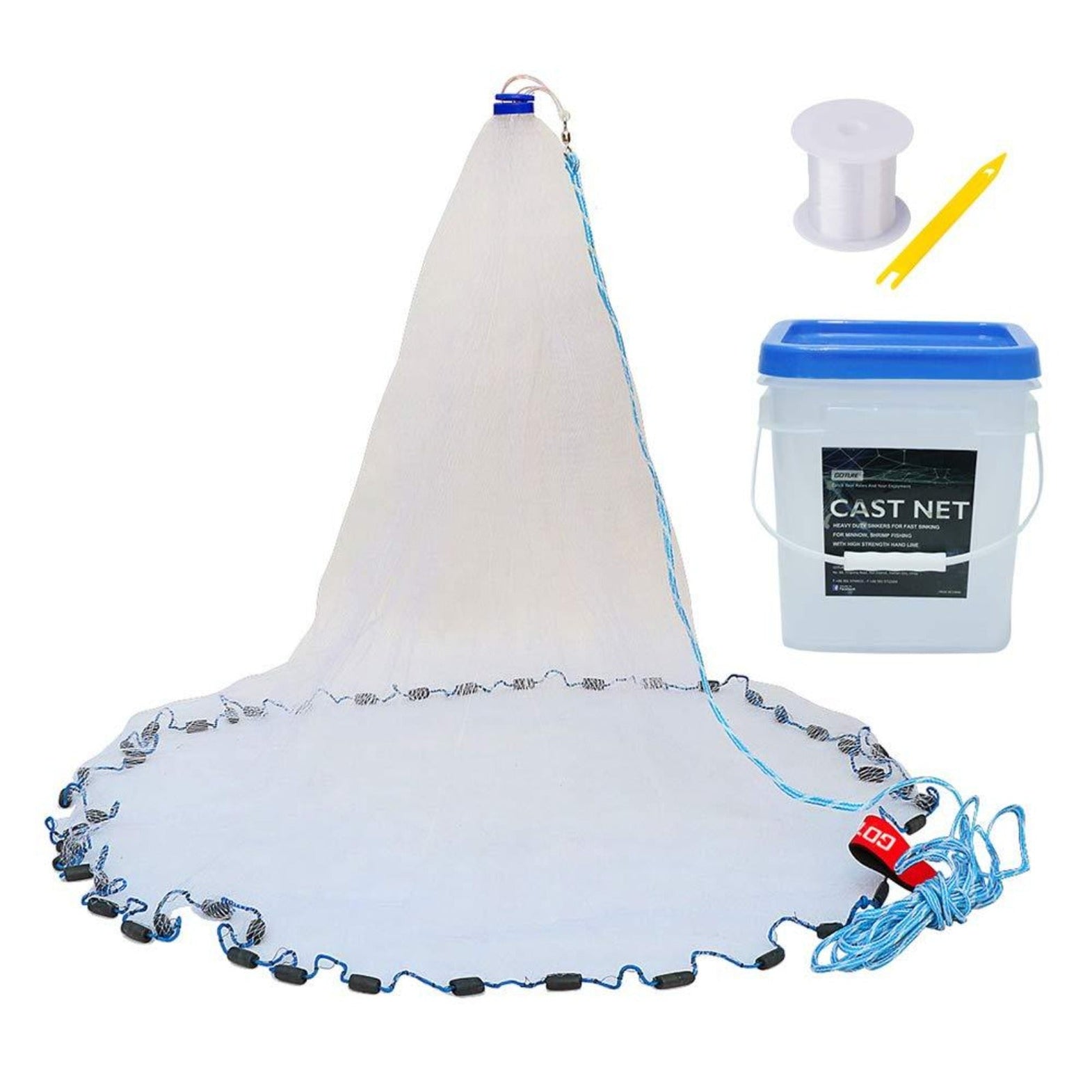 buy fishing cast net Goture Saltwater for Bait Trap Fish, 4ft/6ft/8ft/10ft – GOTURE The Joy Fish Mullet A set of BMC60Cast BUTT:W/ AFTCO UB2 Striper Inline Circle Baitholder Snell