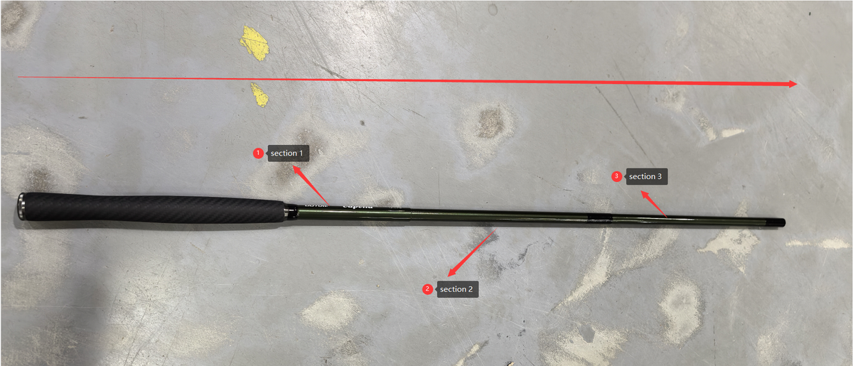 The section 3 of replacement for tenkara rod