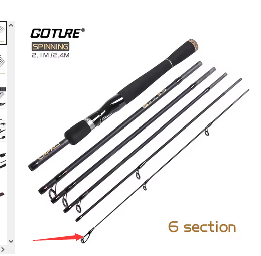 Goture Fishing Rod TIP for 2.4m Spinning Fishing Rod