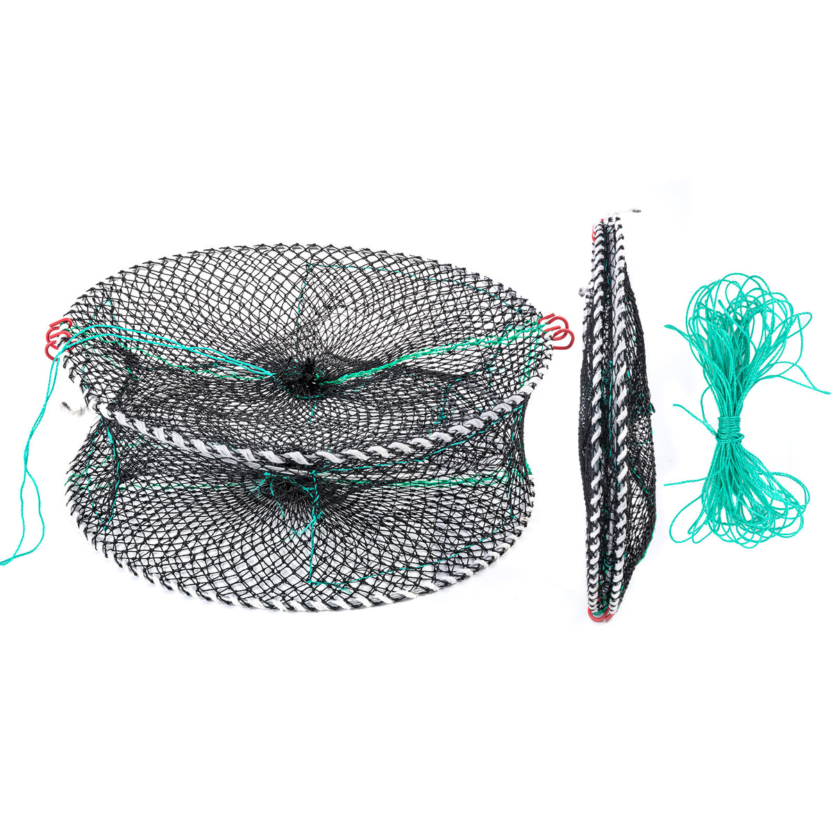 Goture Collapsible Folded Crab Trap Fishing Net Minnow Fish Crayfish Crawdad Shrimp Bait Trap with Rope 8 12 16 18 Holes