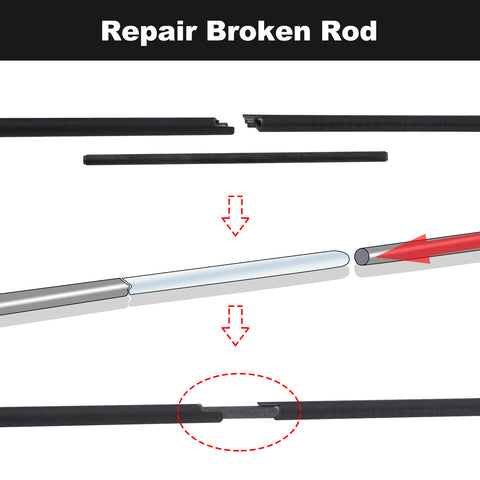 Goture Fishing Rod Repair Carbon Fiber Stick for Baitcasting Rods Spinnning Rods Repair Sandpaper Kit 9Pcs