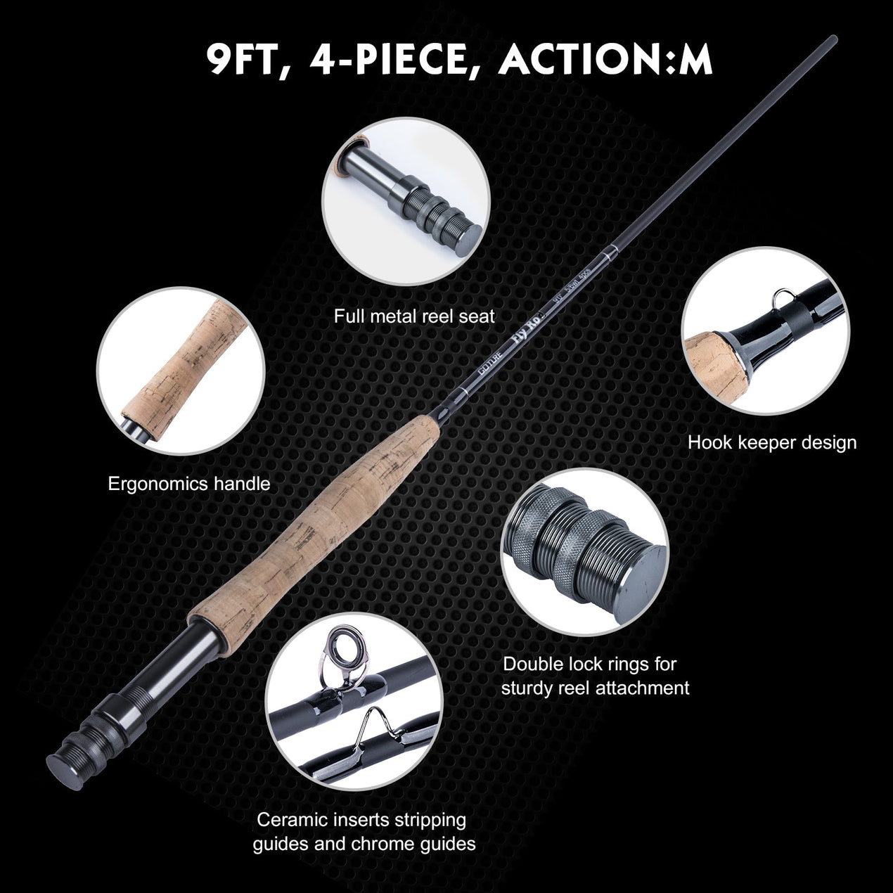 thumbnail image 2 of Fly Fishing Rod And Reel Combo 9ft Carbon 5/6wt Outfit Pre-spooled Fly 2 of 11