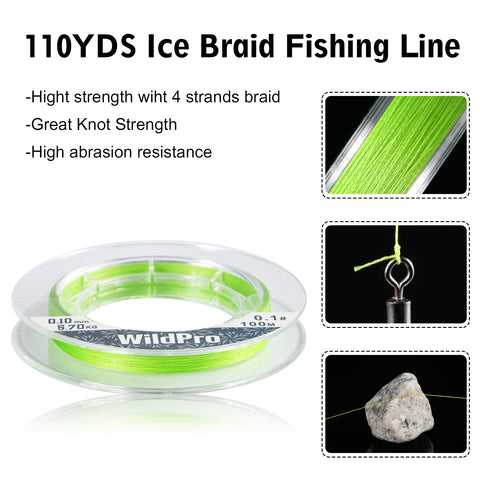 Goture Two Tip Ice Fishing Rod, High Visibility Ice Fishing Spinning Rod with Cork Handle