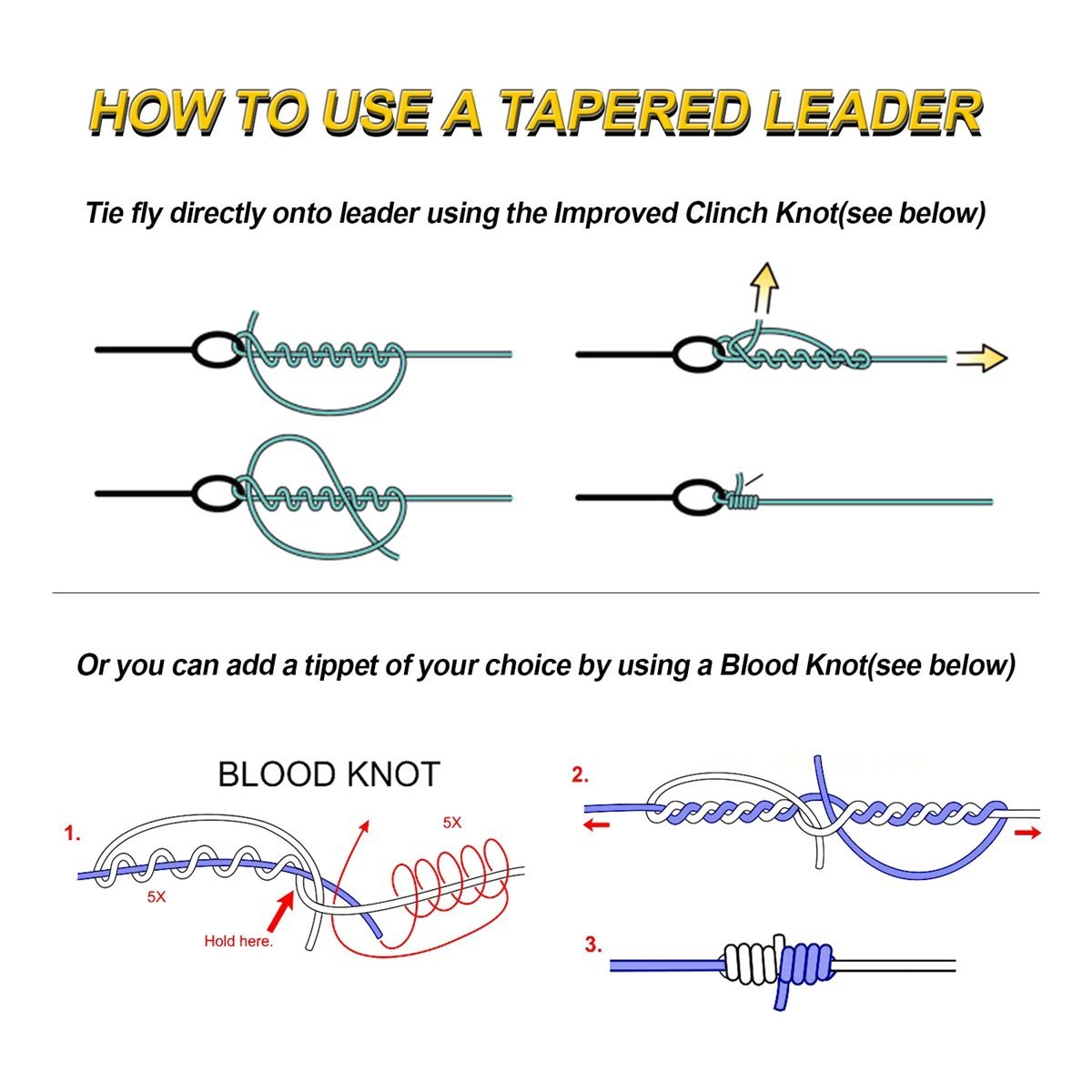 Croch Fly Fishing Tapered Leader with Pre-Tied Loop 9FT Nylon Fly Line  Leader 10 Pack 0X 1X 2X 3X 4X 5X 6X