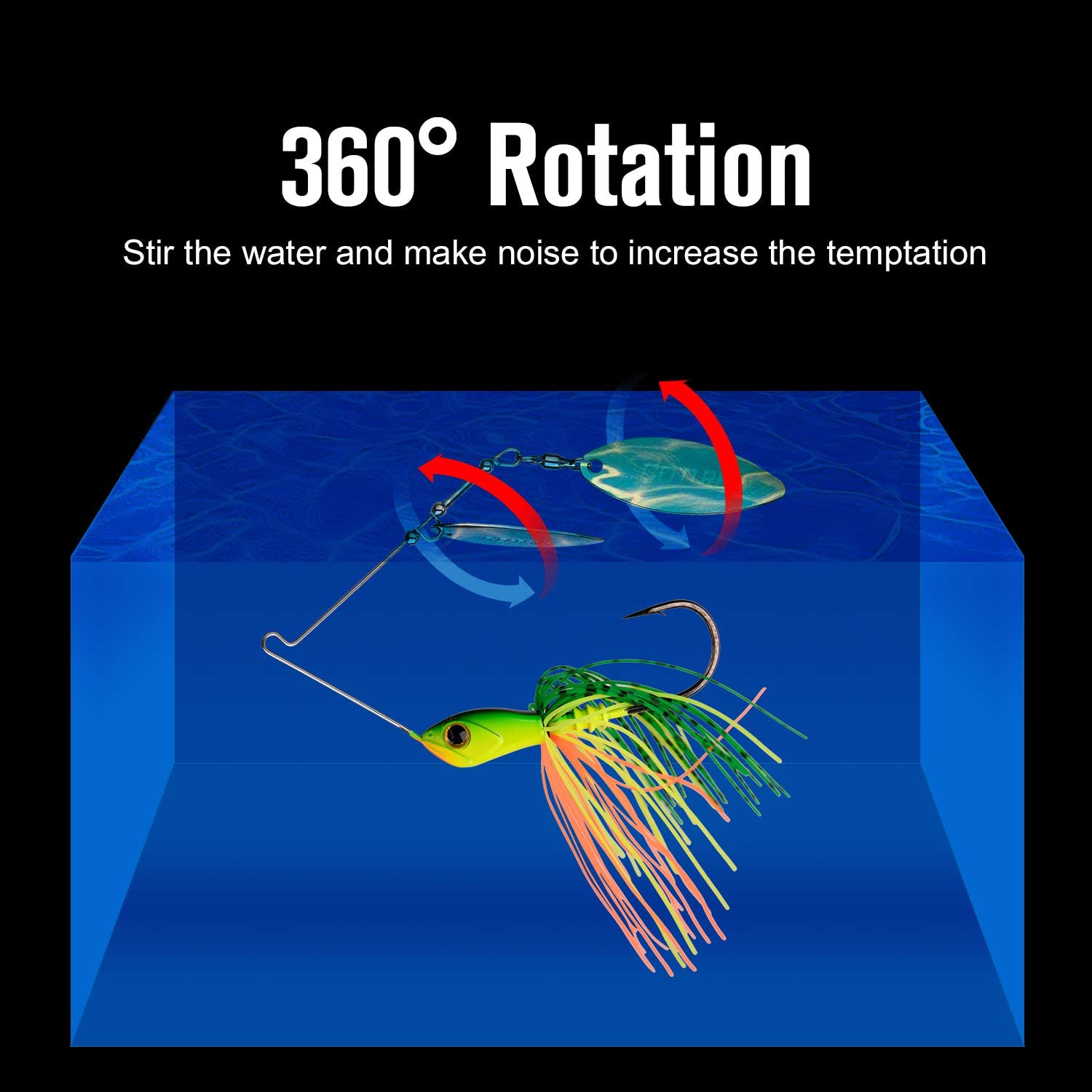 5-PC Elfin Spinnerbait, Fishing lure, Metal Jig - GOTURE