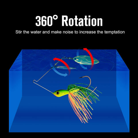 5-PC Elfin Spinnerbait, Fishing lure, Metal Jig - GOTURE