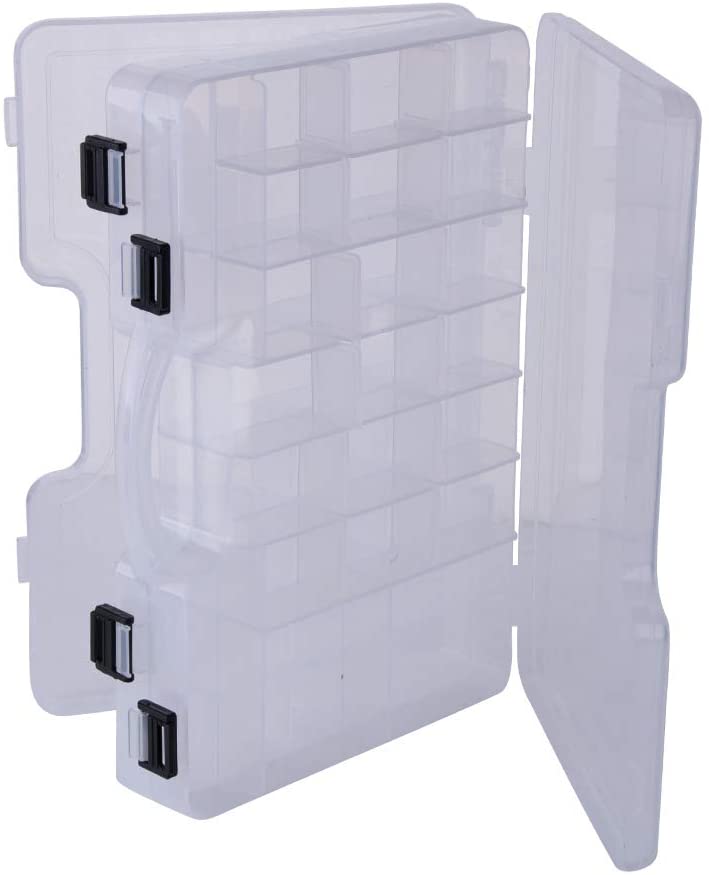 divided plastic tackle box Goture Fishing Tackle Storage Hard Case 2 Sided Storage Trays Handle P – GOTURE