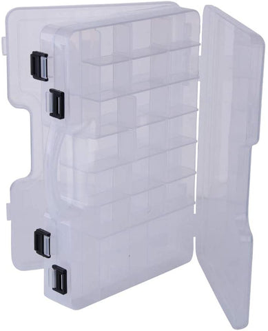 clear tackle box with handle Goture Fishing Tackle Storage Hard Case 2 Sided Storage Trays Handle P – GOTURE