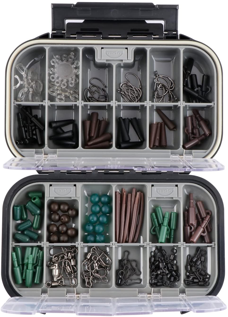 Goture Small Tackle Box, Black Waterproof 2 Sided Adjustable Fishing Lure  Tackle Boxes - Small
