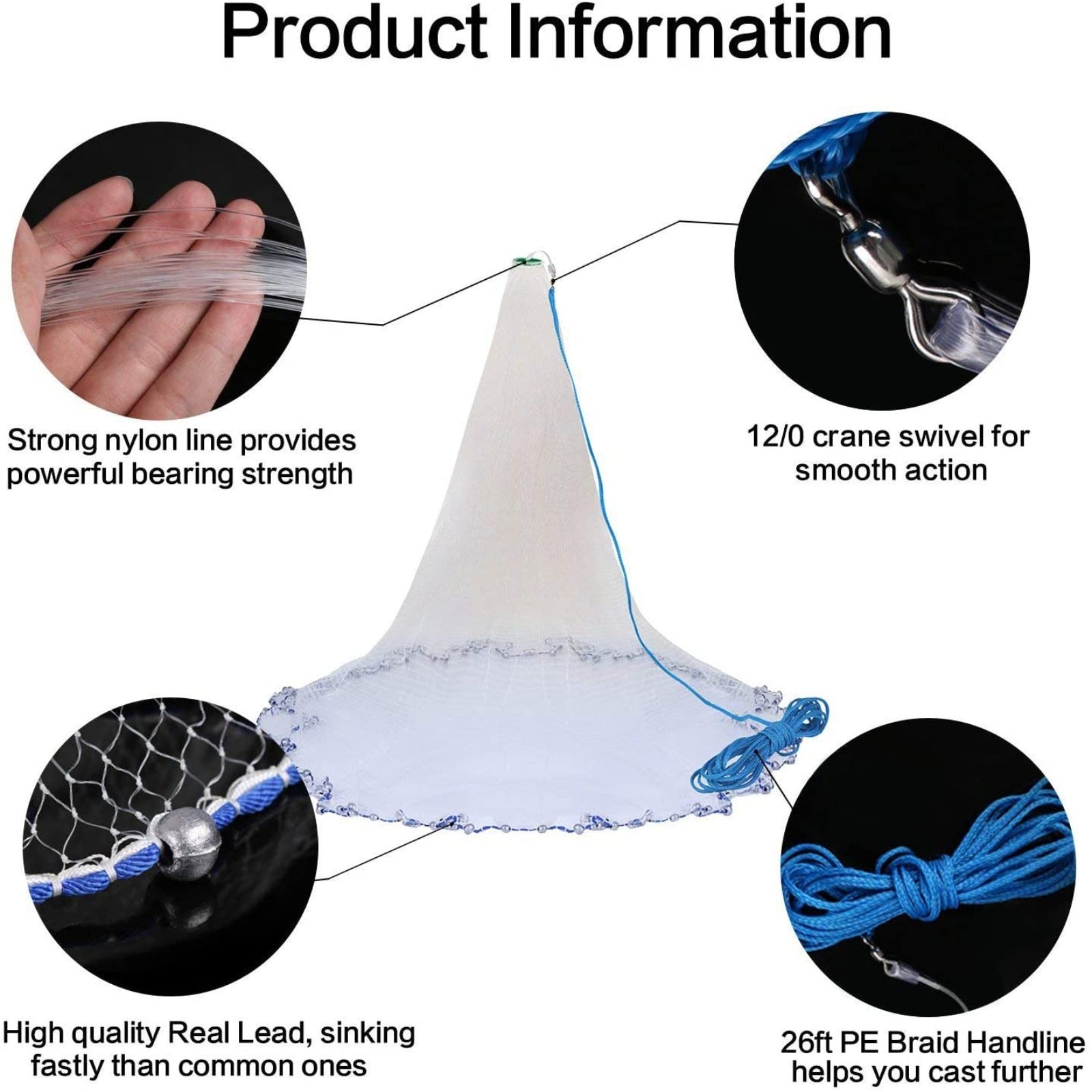 drarry saltwater fishing cast net Goture American Fishing Cast Net,Casting Nets Freshwater Saltwater for – GOTURE