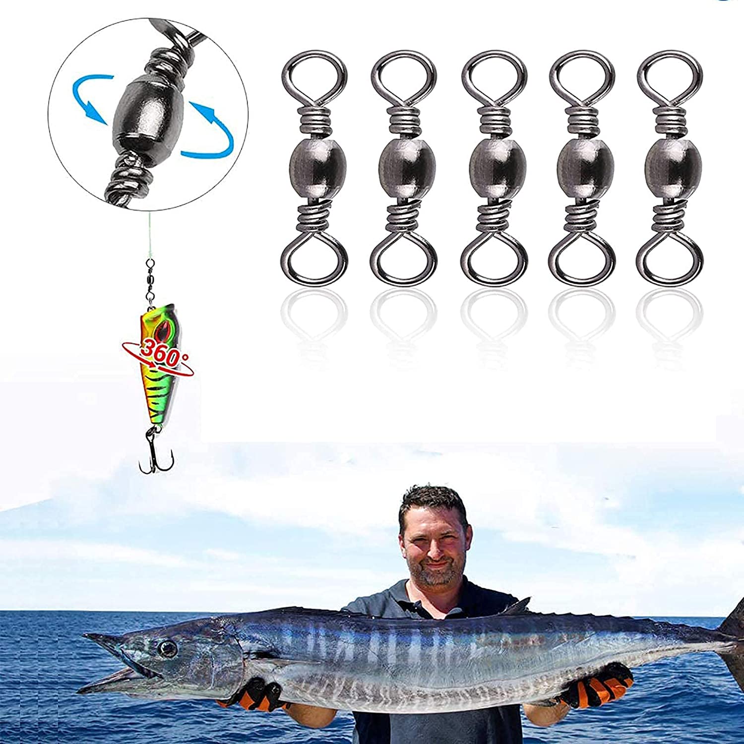 Ruiboury 100pieces Stainless Steel Fishing Swivels For Trout Reliable And  Durable Fishing Essential 
