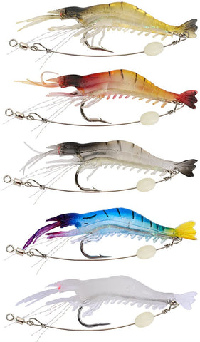 GOTURE Soft Lures Luminous Shrimp Bait Set for Trout Bass Salmon, Freshwater/Saltwater