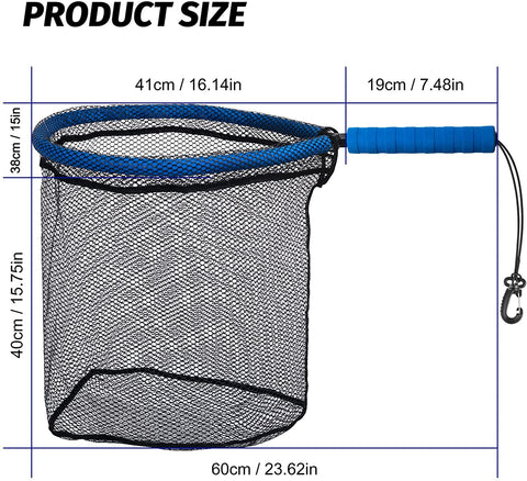 Goture Floating Fly Fishing Landing Net with Detachable EVA Handle, Rubber Mesh