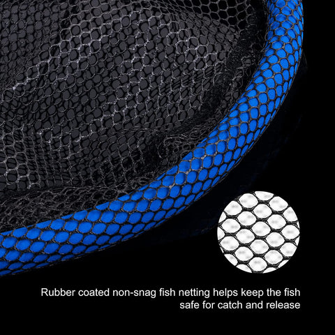 Goture Floating Fly Fishing Landing Net with Detachable EVA Handle, Rubber Mesh