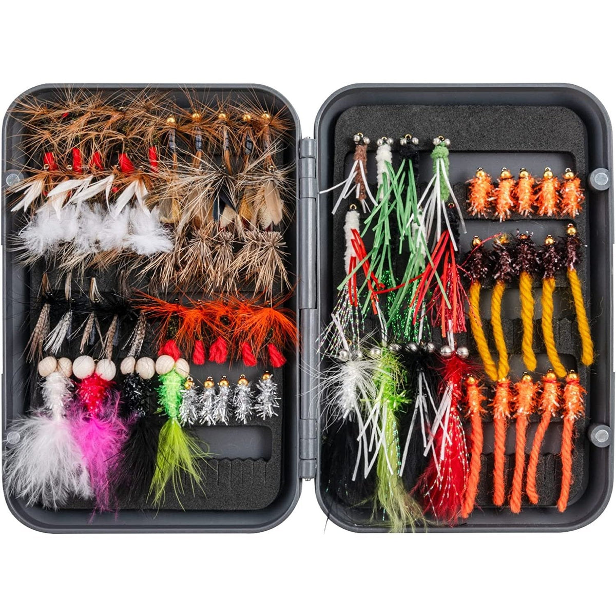 Goture Fly Fishing Flies Lures Kit with Fly Box for Bass Trout Salmon GOTURE Goture Fly Fishing Flies Lures Kit with Fly Box for Bass Trout Salmon GOTURE