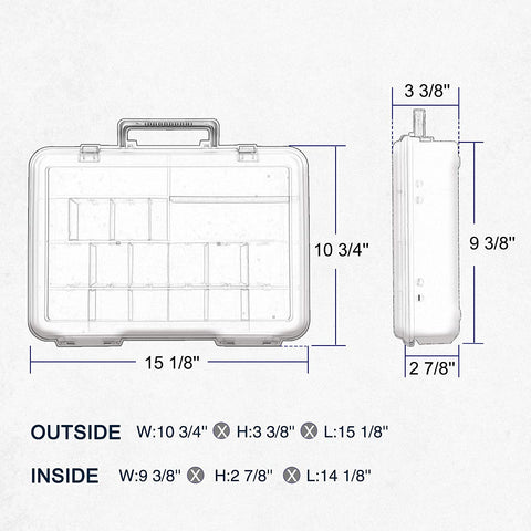 Adjustable Divider Removable Large Fishing Tackle Box with Secure Locks - GOTURE